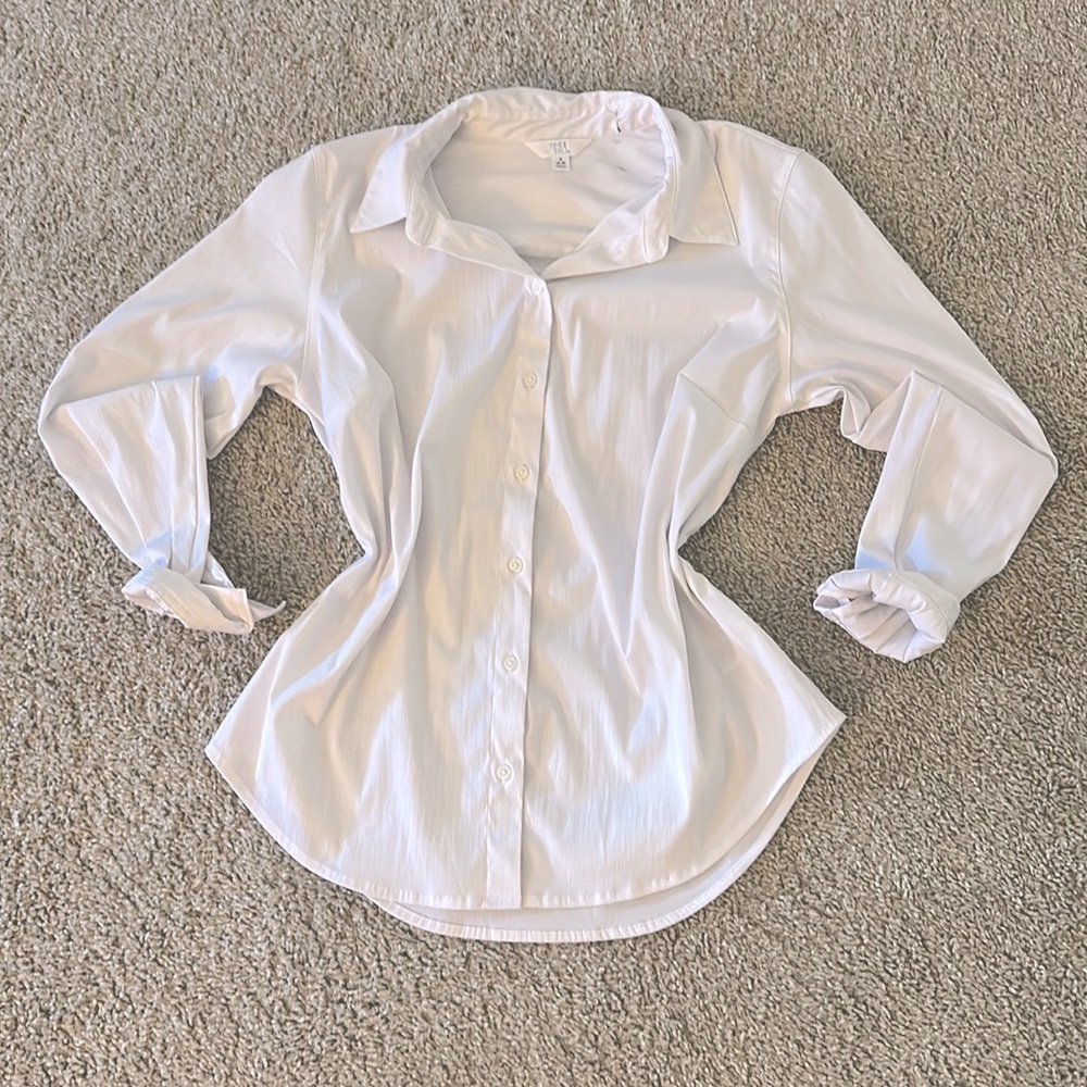 plain white button up